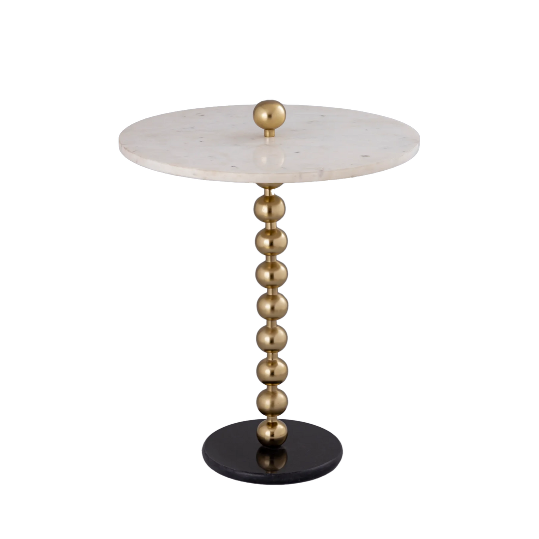 COCO Collection- Ivory/Emerald Marble Side Table