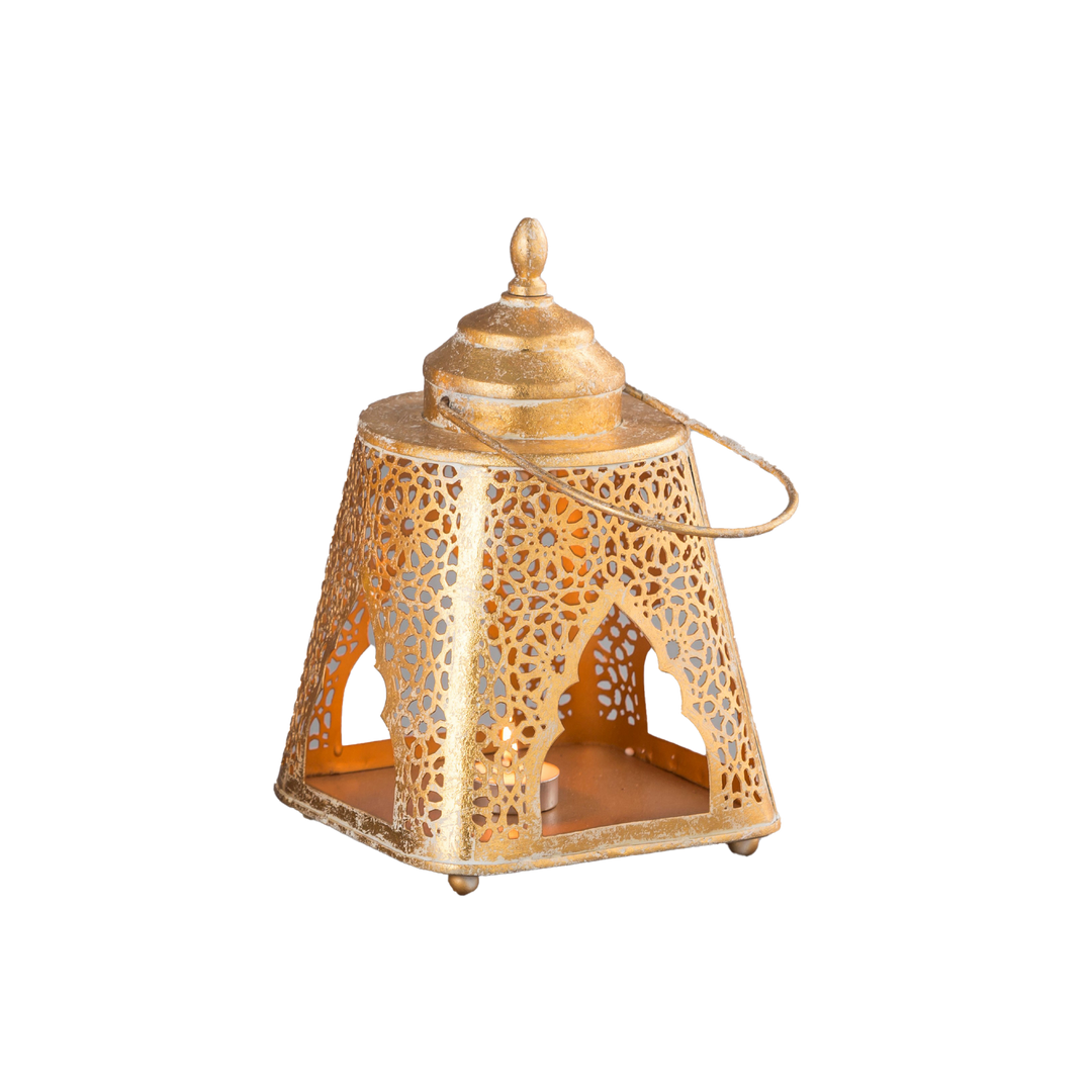 Hand Leaved Rose Gold Outdoor Lantern