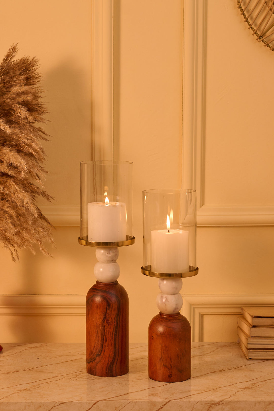 SET OF 2- CANDLE HOLDER
