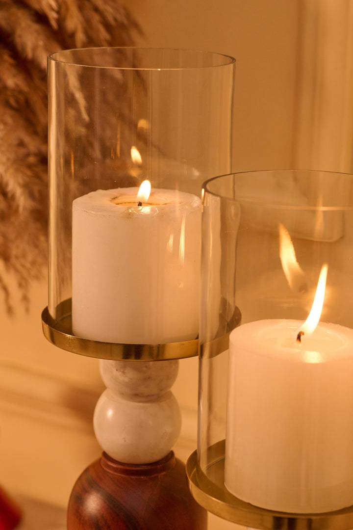 SET OF 2- CANDLE HOLDER