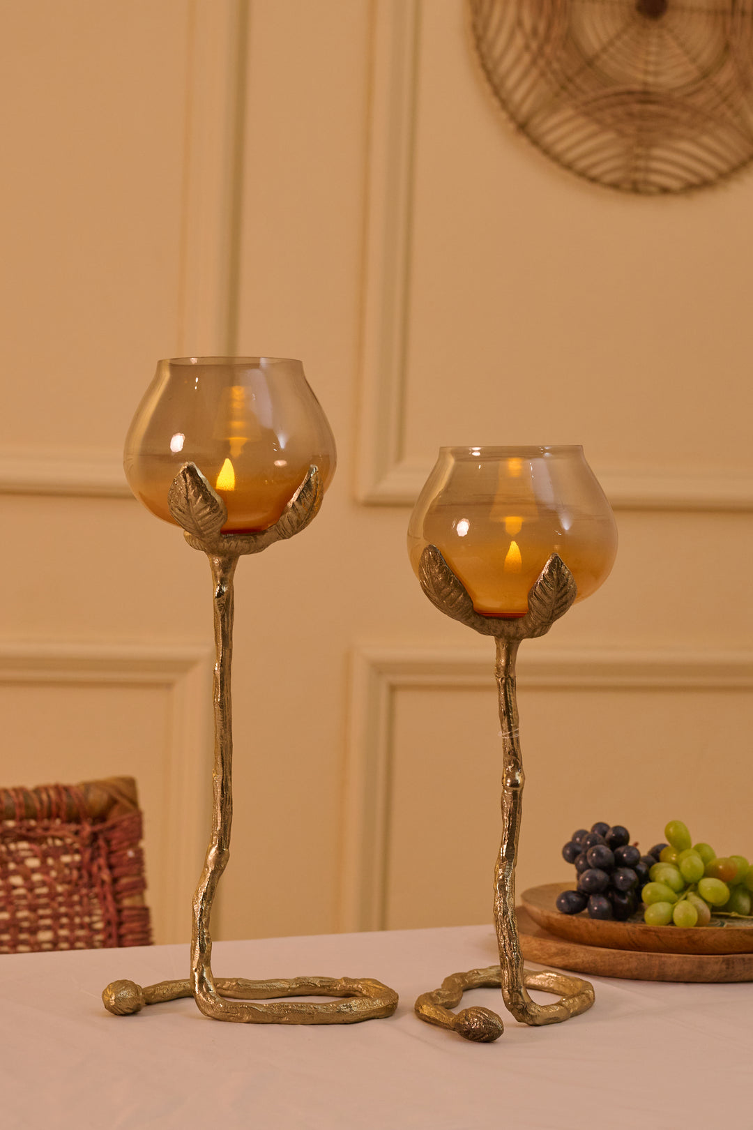 SET OF 2- CANDLE HOLDER