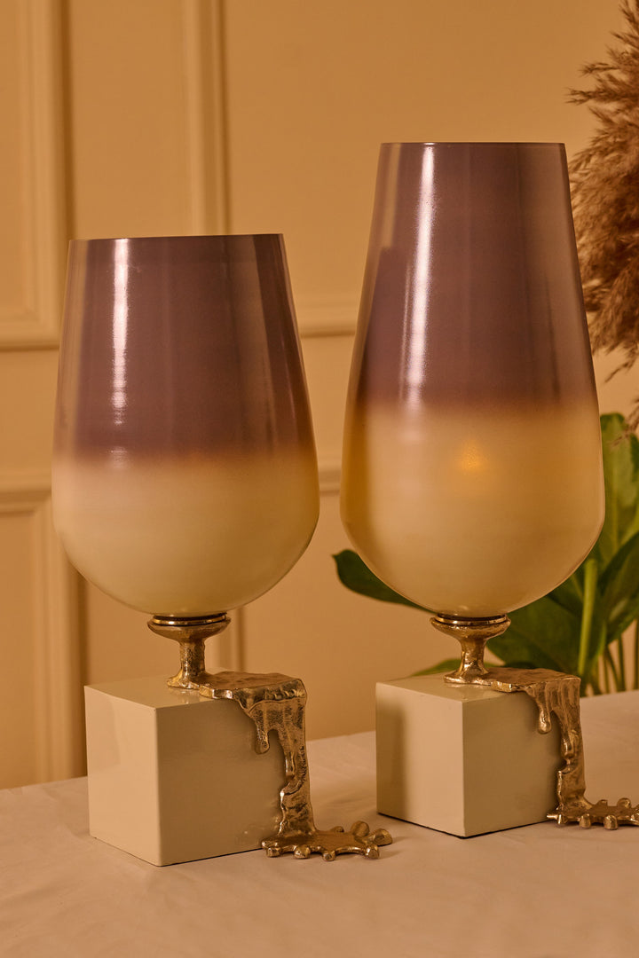 SET OF 2- CANDLE HOLDER