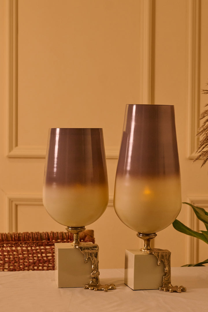 SET OF 2- CANDLE HOLDER