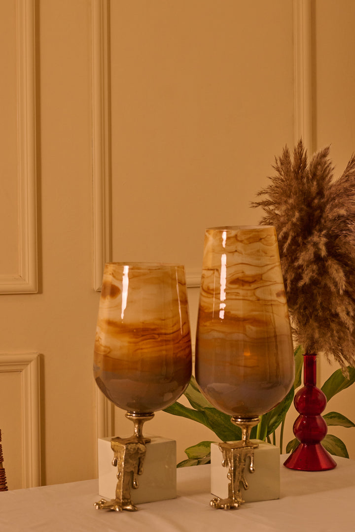 SET OF 2- CANDLE HOLDER